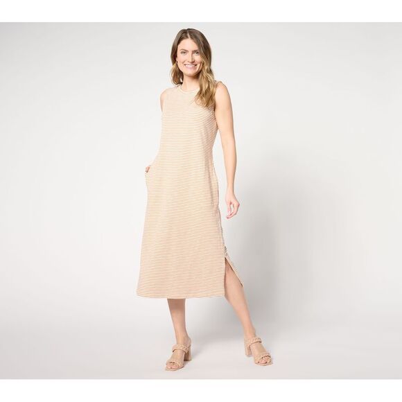 Denim & Co. Dresses & Skirts - Denim & Co. Women's Petite Dress PL Texture Knit Midi Tank w Brown A650600